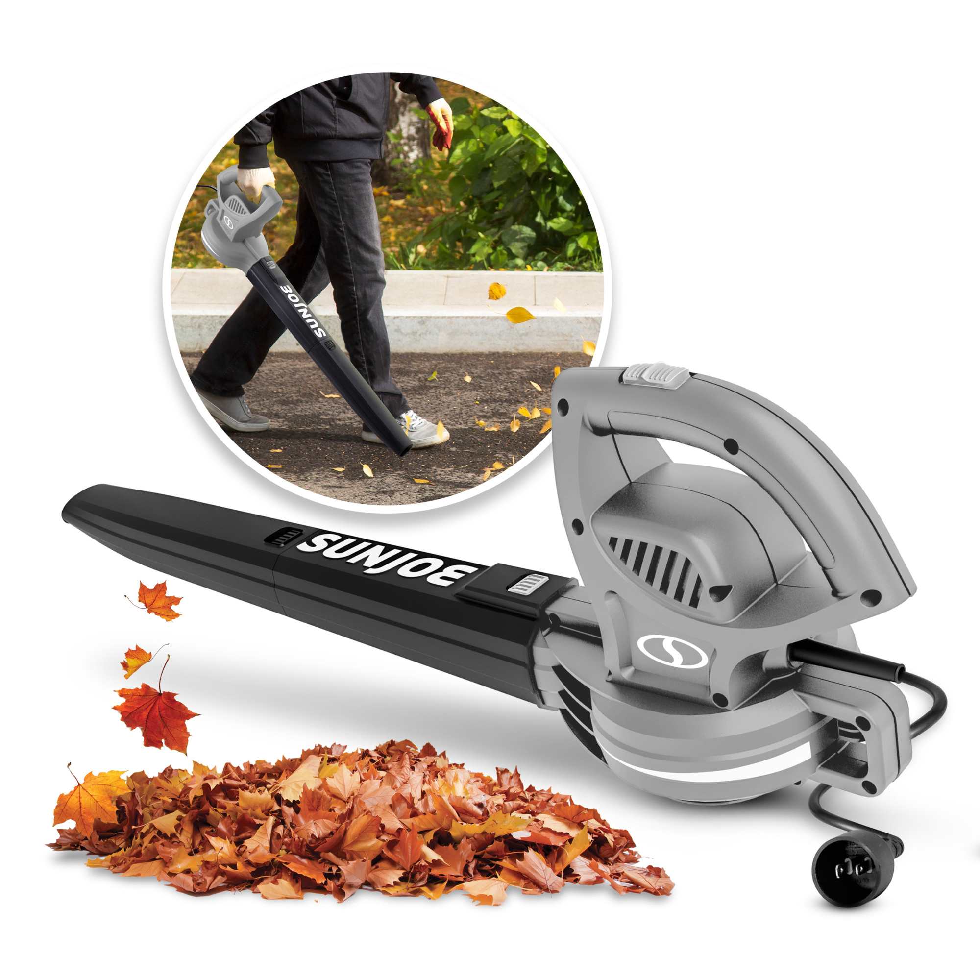 SBJ597E-GRY - 6-Amp 155 Max MPH All-Purpose, Compact Electric Blower, Platinum
